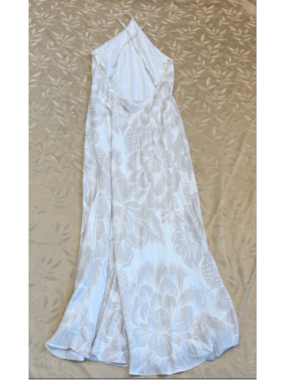 FARM Rio Off-White Beaded Halter Silk-Blend Resort Maxi Dress XL NWT - Picture 7 of 10